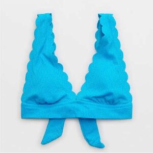 Aerie Blue Scalloped Bikini Top and bottom